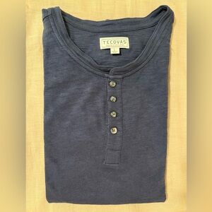 ($50) Tecovas Cotton Slub Long-Sleeve Henley (Size: Large; Color: Twilight)